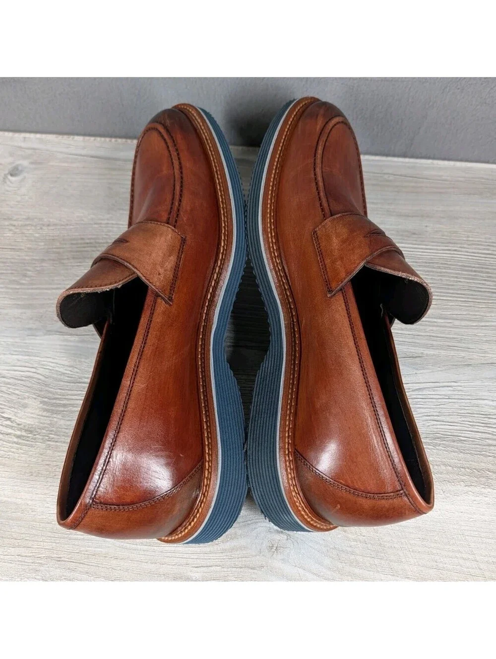 Johnston & Murphy Brown Leather Penny Loafers Size 13